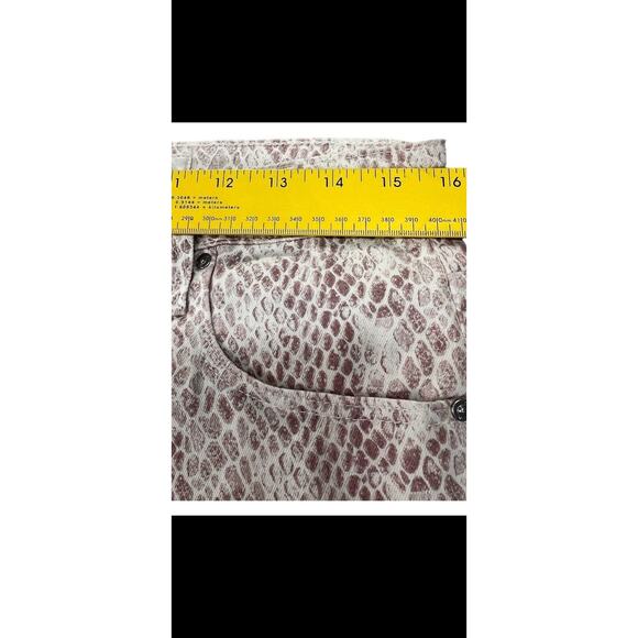 AG Adriano Goldschmied Prima Ankle Skinny Jeans Python Ivory Mauve NWT Size 31 - Picture 14 of 15